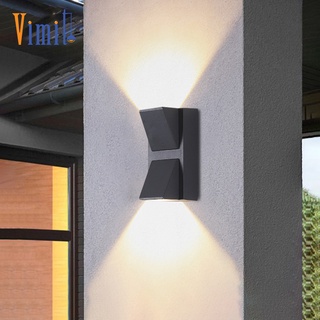 Vimite LED โคมไฟผนังนอก Wall Light Outdoor Waterproof 3W 6W Modern Simple Up And Down Lighting 220V Indoor Bedroom Wall Light for Home Room Kitchen Balcony Decor Warm White