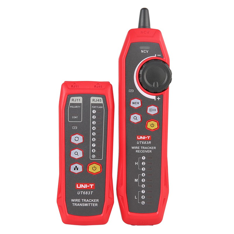 UNI-T UT683KIT เครื่องทดสอบและค้นหาคู่สาย RJ11 / RJ45 Tone and Probe  มีระดับความแรงสัญญาณโชว์