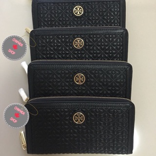 🍃กระเป๋าสตางค์ Tory Burch ซิปรอบ สีดำ