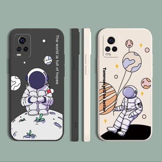 เคสโทรศัพท์มือถือแบบนิ่ม ขอบสี่เหลี่ยม ลายนักบินอวกาศ สําหรับ VIVO T1X Y02S Y21 Y15A Y15S Y33S Y21T Y11S Y12S Y21A Y1S Y91C Y01