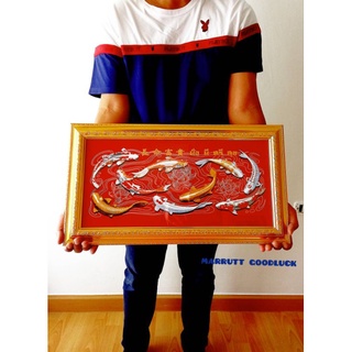 ภาพมงคลขนาดใหญ่กว้าง 33 cm ยาว 65 cm พร้อมกรอบอย่างดีมีกระจก