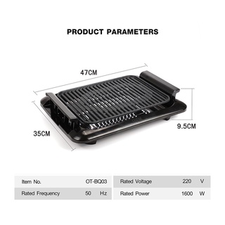 CLOSE เตาย่างไร้ควัน 1600 วัตต์  รุ่น OT-BQ03  สีดำ