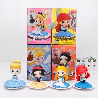 Q Posket Princess Snow White Cinderella Alice The Little Mermaid Action Figures