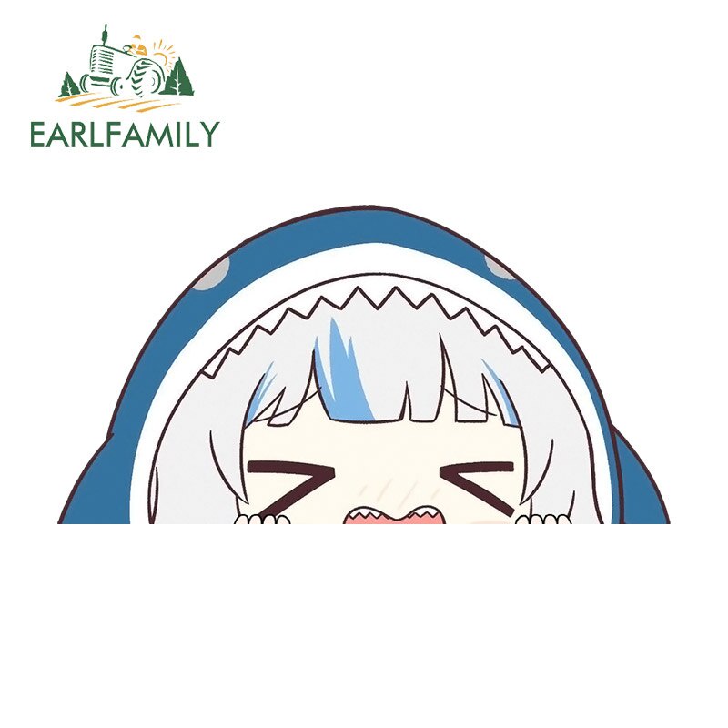 EARLFAMILY 13 ซม.x 6.8 ซม.สําหรับ Hololive Peek อะนิเมะรถสติกเกอร์กันน้ํา Campervan Decal Trunk Windows แล็ปท็อปไวนิลรถ Wrap