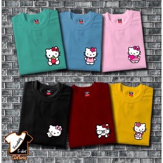 เสื้อสีขาว เสื้อตราหานคู่ เทรนด์ HELLO KITTY #2 ออกแบบเสื้อยืด UNISEX ของเสื้อยืด 1]X เสื้อวันพีช