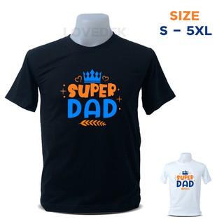 เสื้อยืด สีขาว Super Mom Super Dad