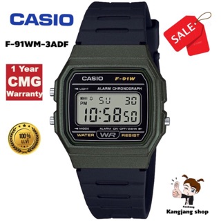 Casio F-91WM-3AVDF ของแท้ 💯% ประกันศูนย์ CMG 1 ปี นาฬิกาข้อมือแบรนด์ Casio สามารถใส่ได้ทั้งผู้หญิงและผู้ชาย