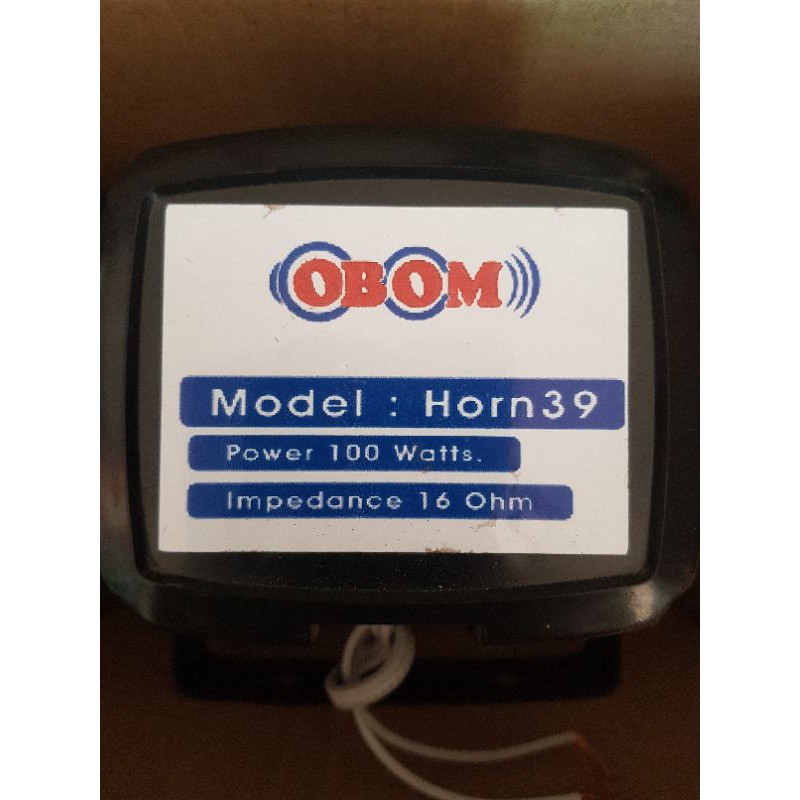 ลำโพงฮอร์น ปากฮอร์น ลำโพงประกาศ  ,รถแห่ ,ติดรถขายของ OBOM HORN39 100W HORN 39จำนวน 1 ตัว ของใหม่ ของแท้ พร้อมส่ง
