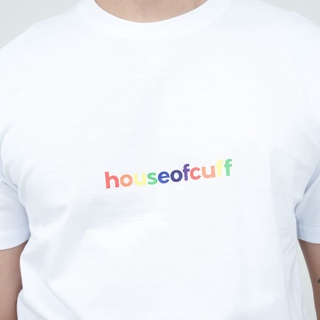 Houseofcuff เสื้อยืด Kaos Putih Pelangi มีไซซ์ S - 4XL