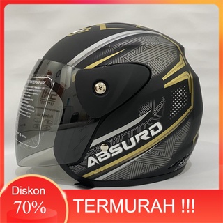 หมวกกันน็อค Evo Black Gold Doff Helem Nuvo Helmet SNI สําหรับผู้ใหญ่ - Not KYT NHK GM INK ZEUS