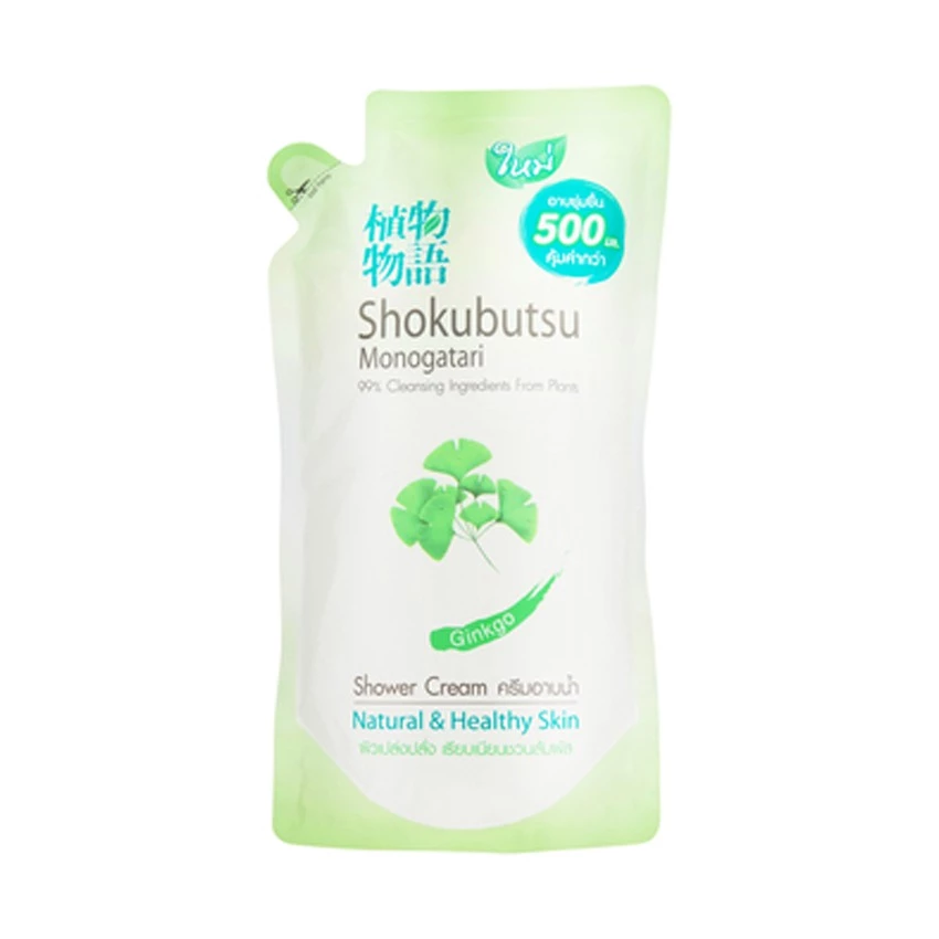 ร้านไทย ส่งฟรี SHOKUBUTSU โชกุบุสซึ ครีมอาบน้ำ ถุงรีฟิล ผิวขาว ขนาด 500 มล. เก็บเงินปลายทาง