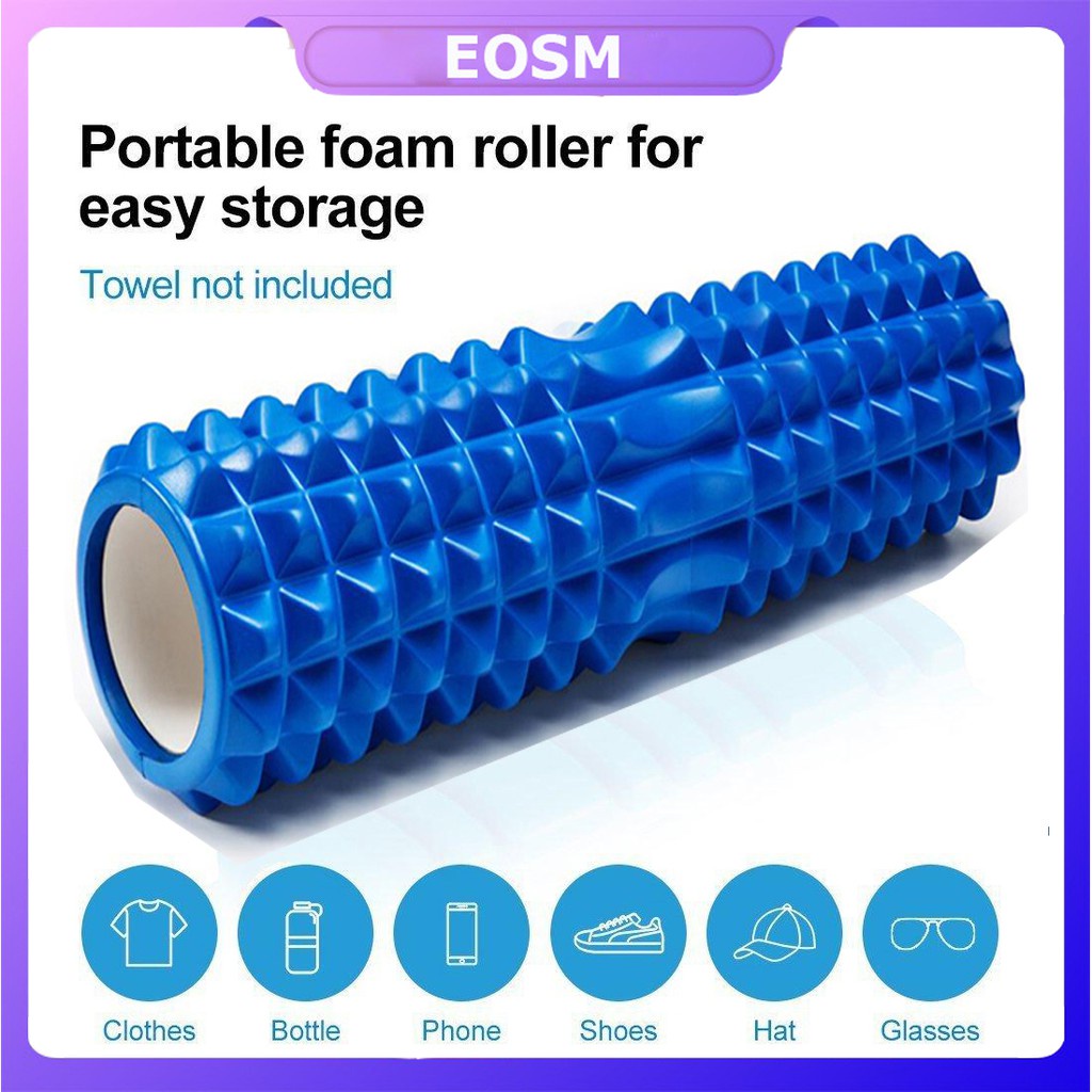 ชุดกีฬาผู้หญิง อุปกรณ์โยคะ EOSM foam roller โฟมโยคะ ฟิตเนสโยคะ EVA Floating Point Yoga Foam Roller Physio Gym การออกกำลั