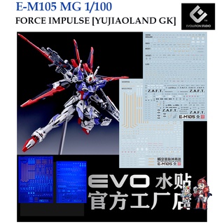 ดีคอลน้ำ [EVO] E-M105 FORCE MPULSE SP GK2 [YUJIAOLAND GK] MG 1/100 FLUORESCENT WATER DECAL  ดีคอลเรืองแสงในแส EM105