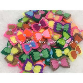 โบว์ผ้าสักหลาด 2 ชั้น งาน DIY คละสี
