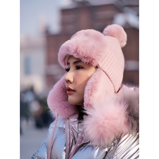 HA08 WINTER FUR HAT หมวกกันหนาวไหมพรมเฟอร์