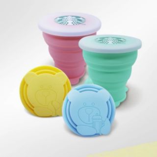 Starbucks Bearista Foldable Cup สตาร์บัค แก้วซิลิโคนพับได้ ขนาด 250 ml.