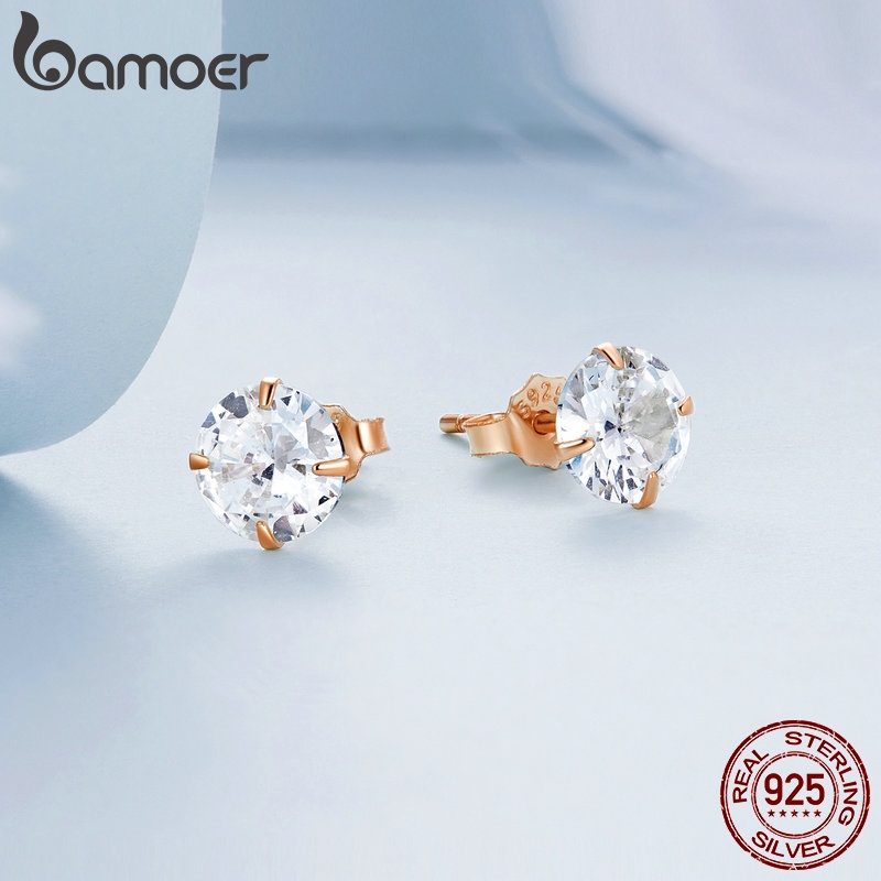 Bamoer زوج حلق فضة 925 بالزركون — صورة 5