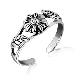 MachuSilver แหวนนิ้วเท้าเงินแท้ 925 Sterling Silver ดอกทานตะวัน พร้อมถุงกำมะหยี่