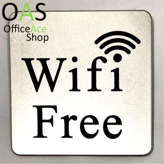 FREE WIFI SIGN ป้ายlสัญลักษณ์ ขนาด 9.8X9.8cm #8706