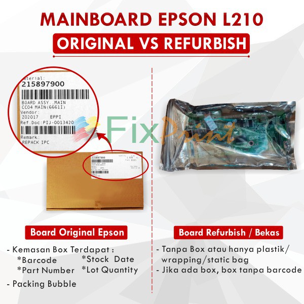 บอร์ดเครื่องพิมพ์ Epson L210, เมนบอร์ด L210, เมนบอร์ด L210 ใหม่ ต้นฉบับ