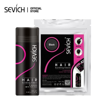 SEVICH 25 กรัมขวดเปล่า &amp; 100 กรัมเส้นใยอาคารผมเติมกระเป๋าผมข้นฟูลเลอร์ผมร่วง 10 สี