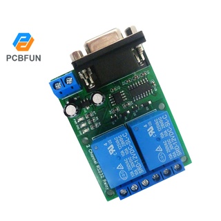 Pcbfun โมดูลสวิตช์พอร์ตอนุกรม DC 12V 24V 2ch RS232 สําหรับมอเตอร์ PLC LED PTZ