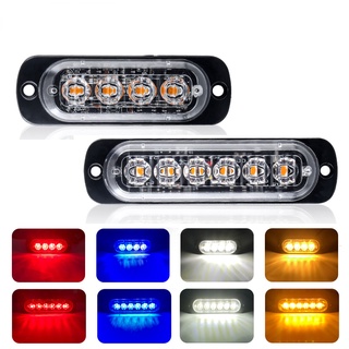 ไฟกระพริบเตือน LED 6 ดวง 12V 24V สีเหลืองอําพัน สําหรับรถยนต์ รถบรรทุก 1 ชิ้น