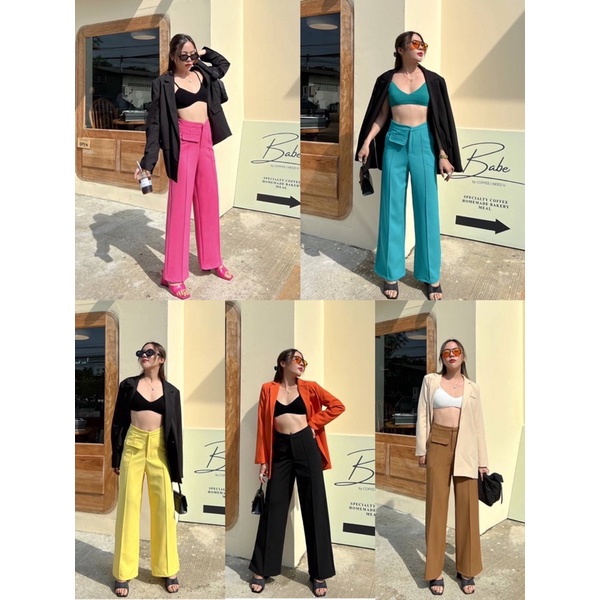 newlooksbkk AKP05  Jasper trouser กางเกงขายาวทรงกระบอก ดีเทลแต่งกระเป๋าหน้า สวยเท่มีเทสสุดๆ ผ้าดีสะพ