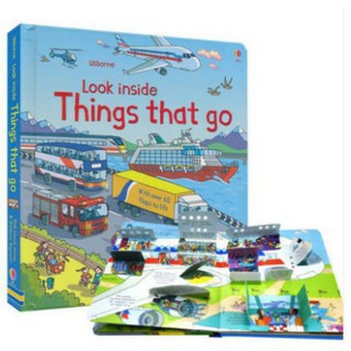 พร้อมส่ง หนังสือภาษาอังกฤษ usborne Look inside Thing that go เปิดปิดรูปภาพได้ lift the flap