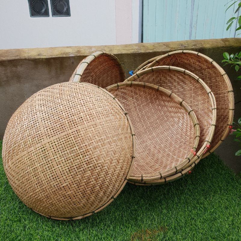 ตะแกรงตะกร้าล้างผักใส่ผัก 12 หรือ 30 cm. สูง 5 นิ้ว สานสวยละเอียดใหม่