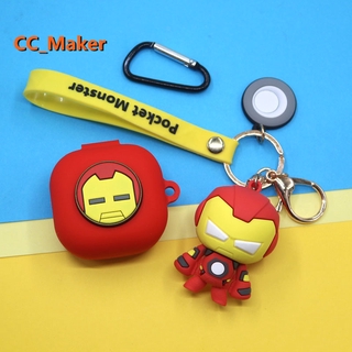 เคสหูฟังไร้สาย กันกระแทก ลายการ์ตูน Marvel พร้อมพวงกุญแจ สําหรับ Samsung Galaxy Buds Live