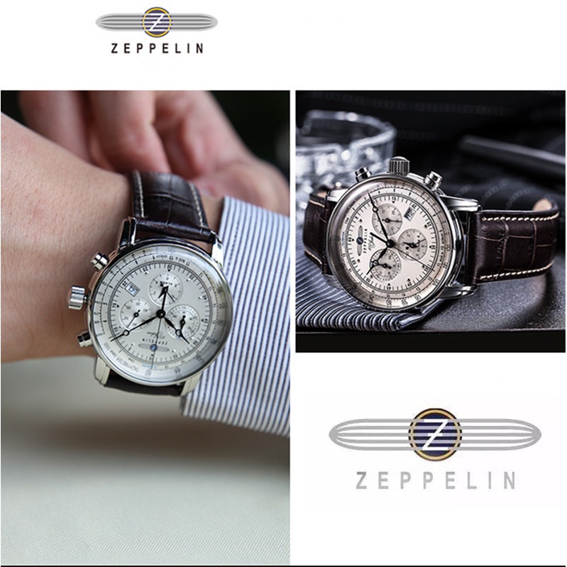 Zeppelin Airship นาฬิกาข้อมือแฟชั่นสําหรับผู้ชายหรูหราสไตล์ธุรกิจ