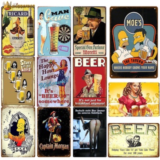 20X30cm Rectangle Shape Retro Zinc Signs RICARD Poster Vintage Label Antique Metal Signs Plaques for Home Wall Decor Caf