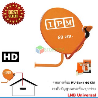 ชุดจานดาวเทียม Ku-Band IPM 60 cm. พร้อม LNB (เลือกได้ตามใจชอบ)