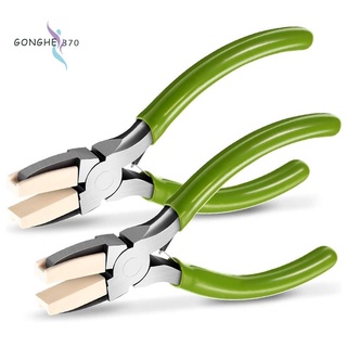 2 Packs Nylon Nose Pliers Double Nylon Jaw Pliers Carbon Steel Jewelry Pliers DIY Tools for Beading, Looping, Shaping Wire, Jewelry Making and Other Crafts