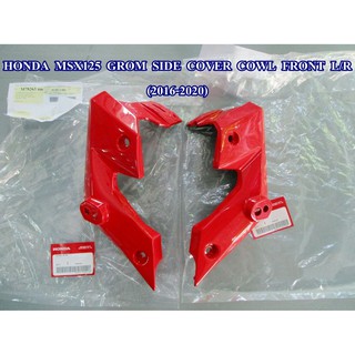 HONDA MSX125 GROM SIDE COVER COWL FRONT LH&amp;RH year 2016-2020 "RED" "GENUINE PARTS" // ฝากระเป๋าข้าง สีแดง งานสวย ของแท้