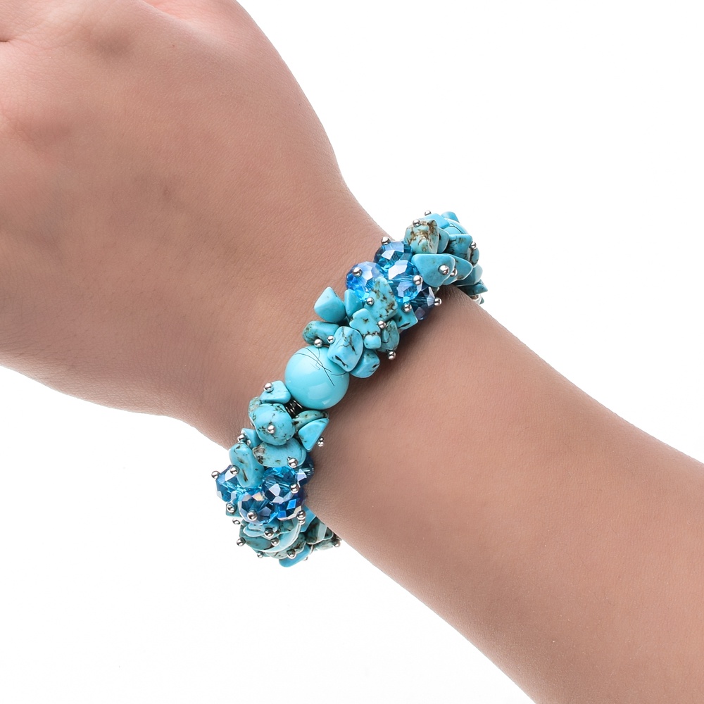 Dipped Shop - Vintage Colorful Irregular Elastic Bracelet DP25D599: Black