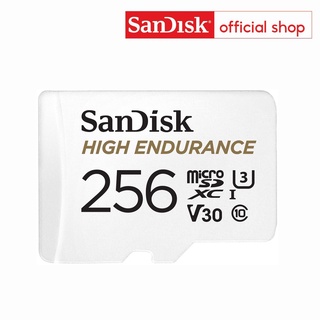 SanDisk High Endurance microSD 256GB (SDSQQNR-256G-GN6IA) สำหรับกล้องวงจรปิด ความเร็วสูงสุดอ่าน 100 MB/s เขียน 40 MB/s