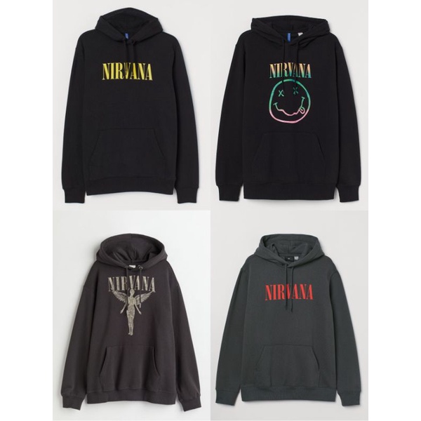 H&m / HNM NIRVANA HOODIE FULL LABEL ดั้งเดิม