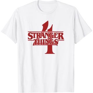 เสื้อยืดโอเวอร์ไซส์เสื้อยืด พิมพ์ลายโลโก้ Stranger Things 4 สําหรับผู้ชายS-3XL