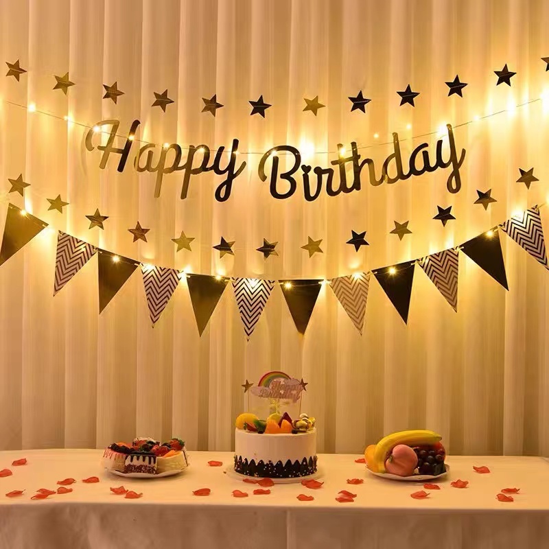 ธงแบนเนอร์ Happy Birthday สําหรับตกแต่งปาร์ตี้วันเกิดของขวัญวันเกิด