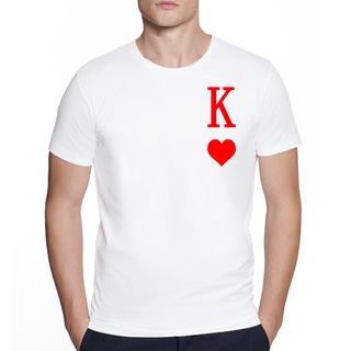 [100% Cotton] เสื้อยืดแขนสั้น คอกลม พิมพ์ลาย King of The Hearts แฟชั่นฤดูร้อน สําหรับผู้ชาย และผู้หญิง