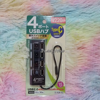 HUB USB type C 2.0 ตัวเพิ่มช่องต่อ USB ช่องต่อ USB 2.0 แบบ 4ช่อง อุปกรณ์เพิ่มช่องต่อ USB 4 พอร์ต High Speed USB 2.0 Hub