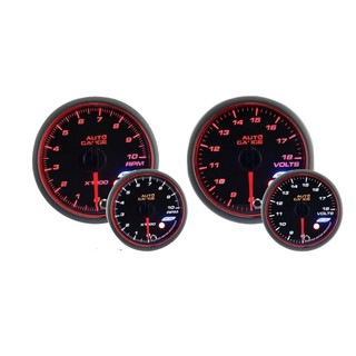 Autogauge เกจ์วัดแบตเตอรี่ วัดรอบ volt rpm รุ่น Angelring 2 นิ้วครึ่ง 2 ชิ้น#432