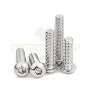 น็อต สกรู หัวจมกลม สแตนเลส 304 เกลียวมิล หยาบ M6 / Button Head Hexagon Socket Machine Screw SUS304