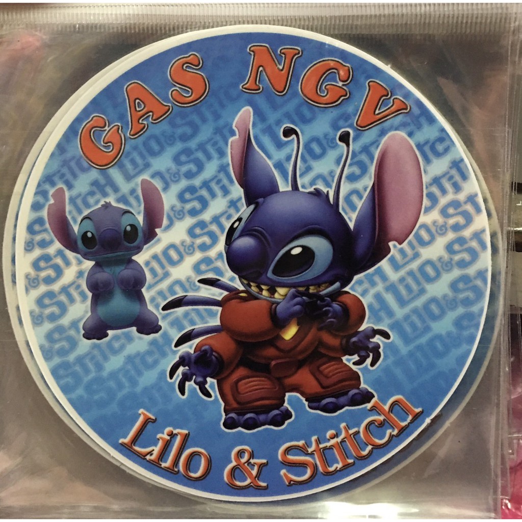 สติกเกอร์ติดฝาถังรถยนต์ #stitch (GAS NGV) 1ชิ้น
