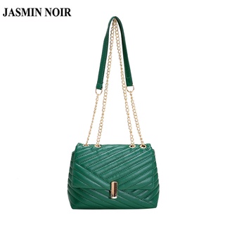 Jasmin NOIR กระเป๋าถือ กระเป๋าสะพายไหล่ พิมพ์ลายทาง สายโซ่ สําหรับผู้หญิง