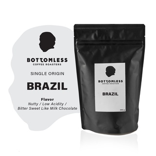 Bottomless เมล็ดกาแฟ บอททอมเลส - BRAZIL Single Origin เมล็ดกาแฟคั่ว - คั่วอ่อน ขนาด 200 กรัม