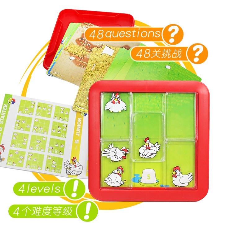 Chicken shuffle smart game บอร์ดเกมช่วยแม่ไก่กกไข่ sliding puzzle game - hen