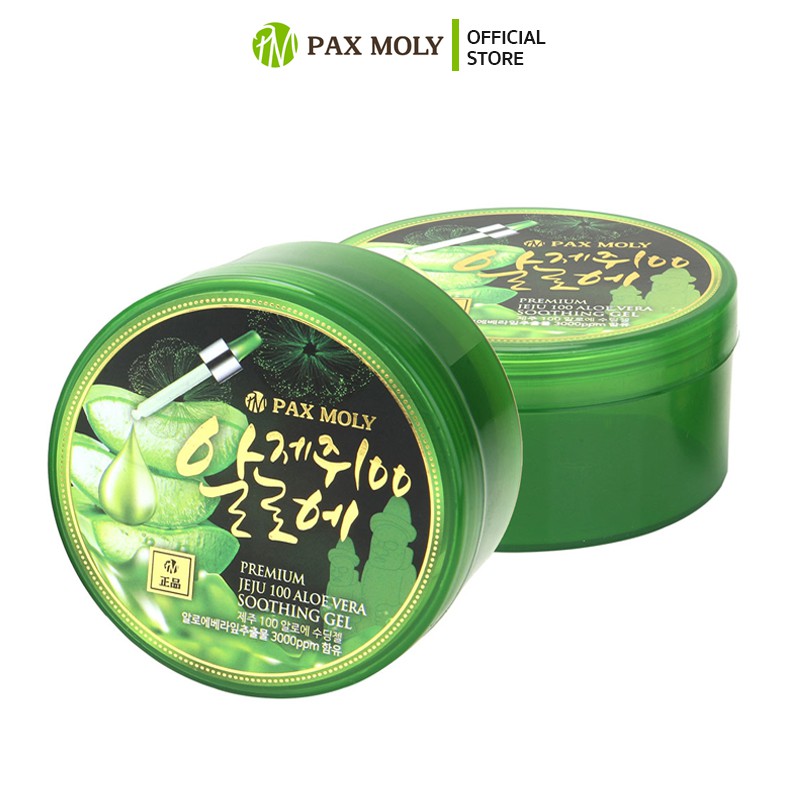 [ของแท้/MADE IN KOREA] Paxmoly premium jeju 100 aloe vera soothing gel 300 ml (เจล ว่านหางจระเข้) EXP 2027